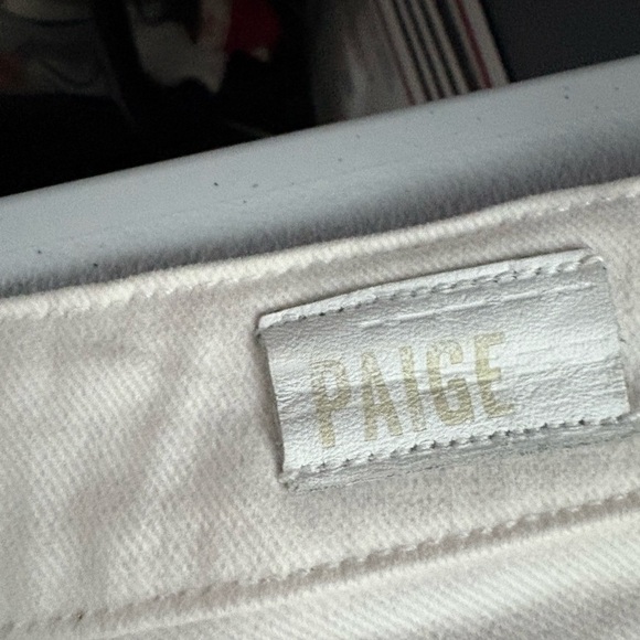 PAIGE White Skinny Jeans with Modern Zipper Details - Picture 3 of 6